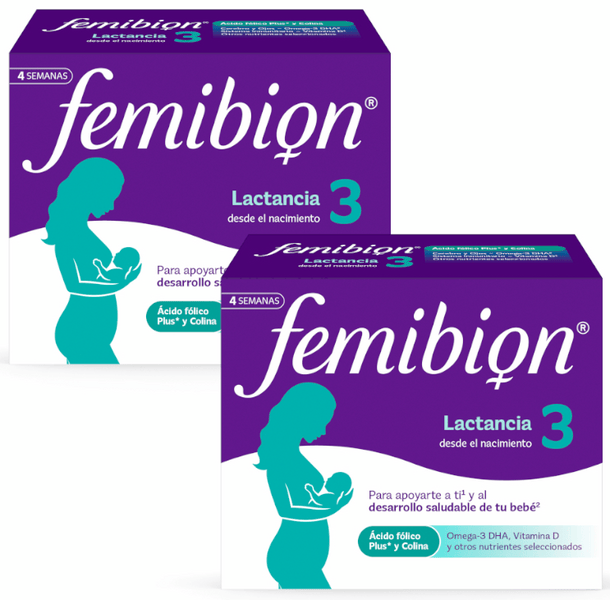 Femibion 3 Mujer Lactancia Multivitaminas con Ácido Fólico 28 Comprimidos y 28 Cápsulas