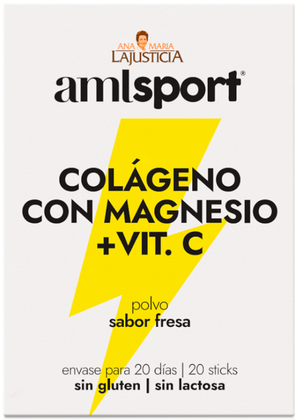 Ana Maria Lajusticia Amlsport Colágeno con Magnesio + Vitamina C 20 Sticks Fresa