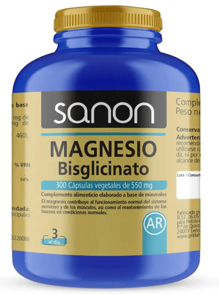 Sanon Bisglicinato de Magnesio 300 Cápsulas Vegetales