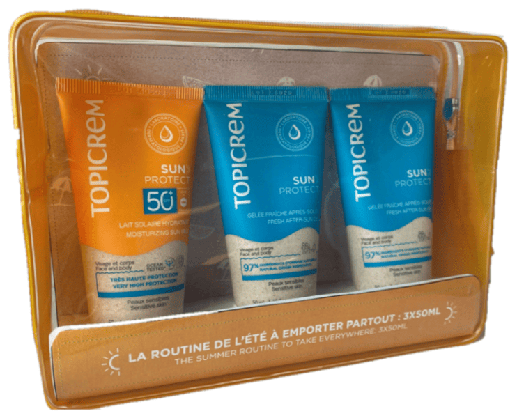 Topicrem Sun Protect Leche SPF50+ 50 ml + Aftersun 50 ml + Gel Ducha 50 ml