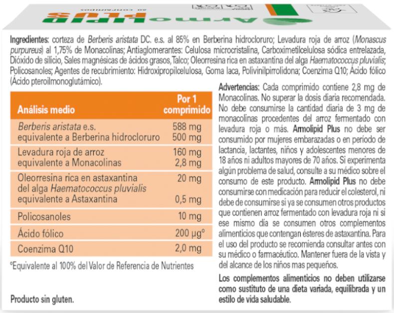 Thumbnail 1 de Armolipid Plus 2x60 Comprimidos suplemento cardiovascular 120 comprimidos 😊