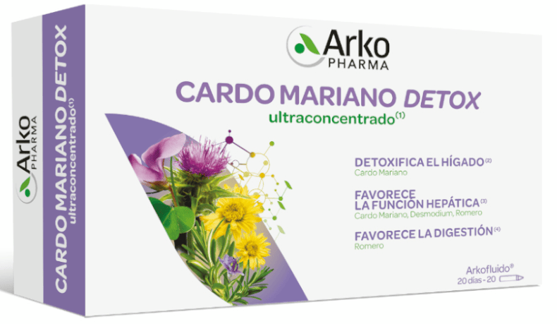 arkopharma cardo mariano detox ultraconcentrado 20 ampollas