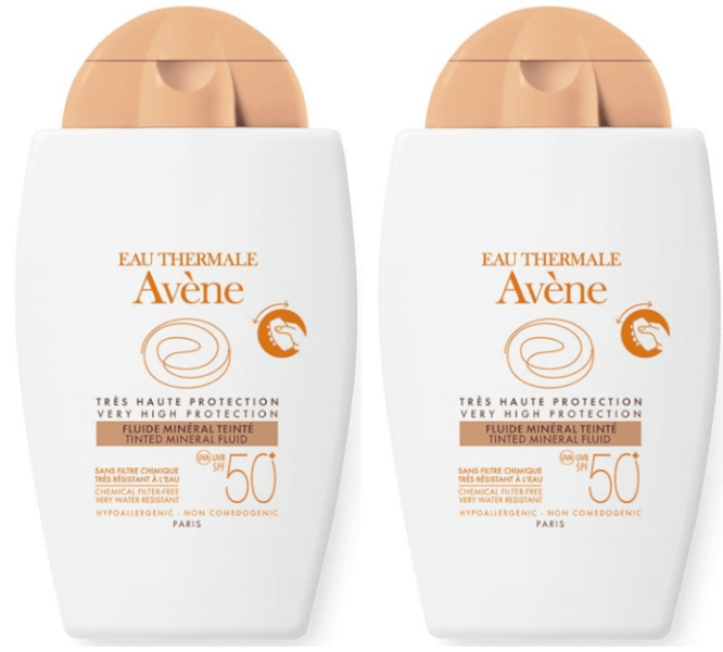 Avène Solar Fluido Mineral con Color SPF50+ 2x40 ml