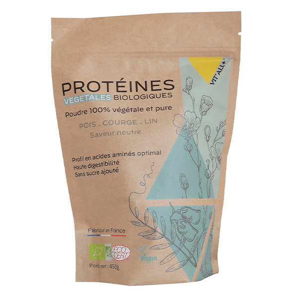 Protéines Végétales Biologiques Saveur Neutre Poudre 450g 2
