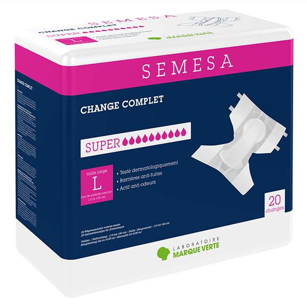Semesa Change Complet Adulte Super Taille L 20 unités