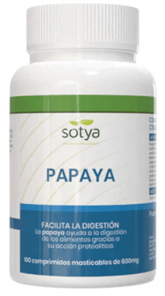 Sotya Papaya 600 Mg 100 Comprimidos Masticables