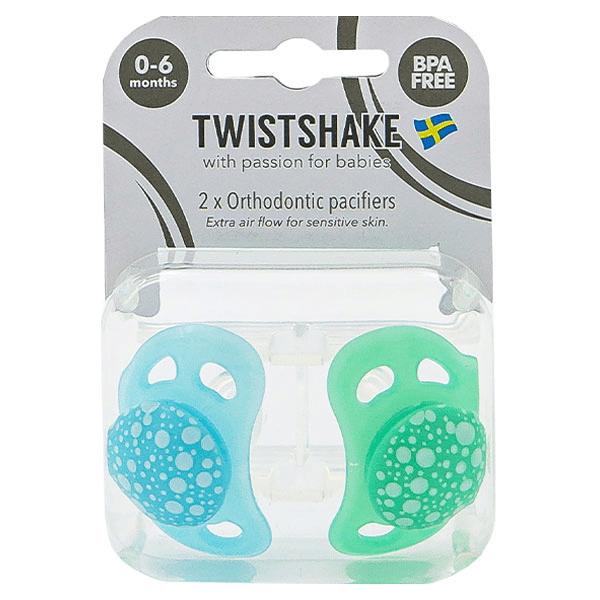 Sucette Orthodontique Vert/ Bleu +0m Lot de 2 2