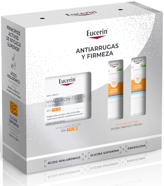 Eucerin Mujer Crema Hyaluron-Filler Día Fps 30 50 Ml + 2 Minis Sun Hydro Protect Fps 50
