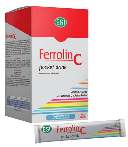 Ferrolin C Pocket Drink Sabor Limón 24 Sobres Bebibles