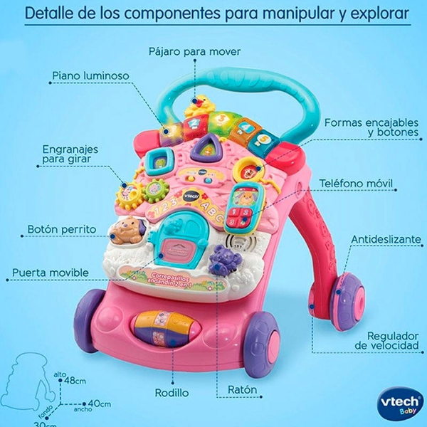 Vtech Correpasillos Andandín 2 En 1 Rosa 9-36m