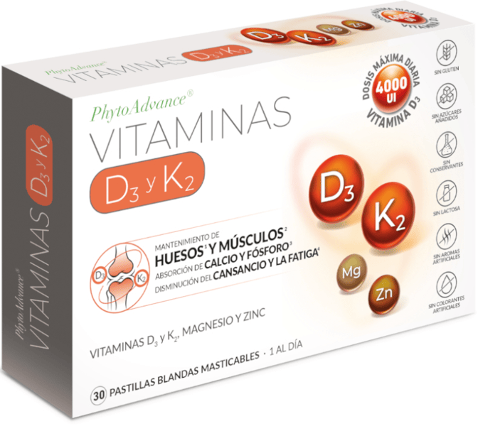 PhytoAdvance Vit D+K 30 Pastillas Blandas Masticables