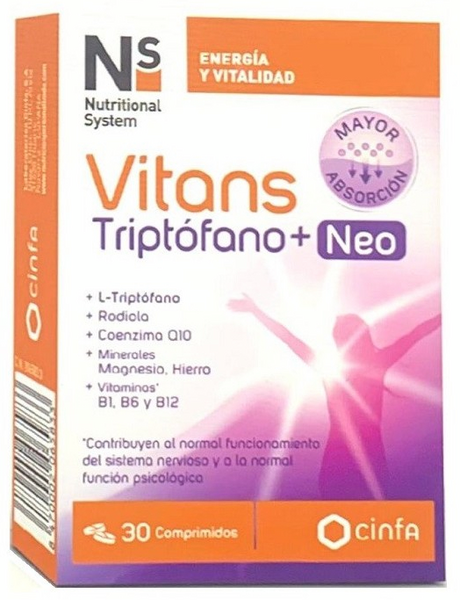 NS Nutritional System Vitans Triptófano + Neo 30 Comprimidos