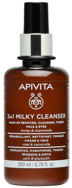 Apivita 3 en 1 Leche Limpiadora Rostro y Ojos 200 ml