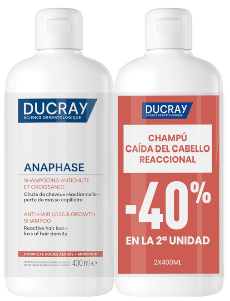 Ducray Duo Anaphase+ Champú Anticaída 2 X 400 Ml - Imagen 4