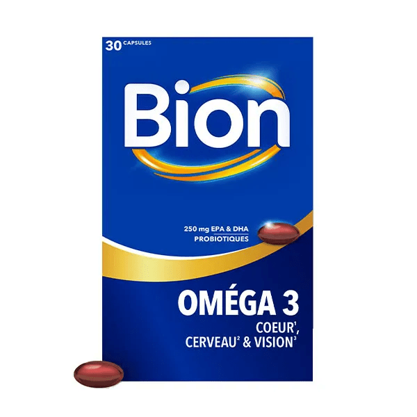 Bion Oméga 3 capsule avec EPA DHA et probiotiques 30 capsules, 1 mois de prise 2