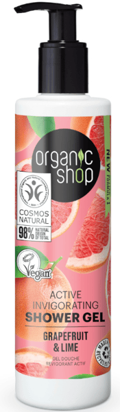 Organic Shop Gel Ducha Vigorizante Activo Pomelo y Lima 280 ml