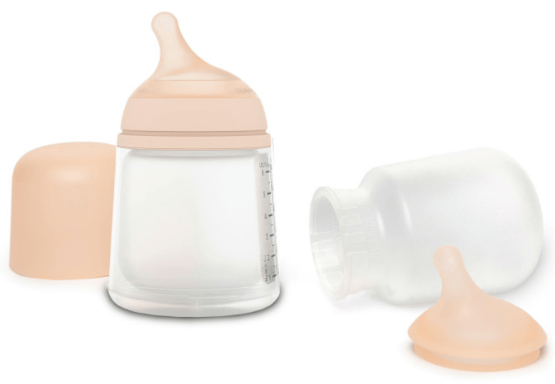 Suavinex Zero Zero Lactancia Mixta Biberón Flujo Adaptable 180 ml + Tetina + Bolsa Recambio Fair