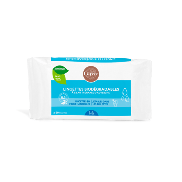 Lingettes Biodégradables à l'Eau Thermale 60 unités 3