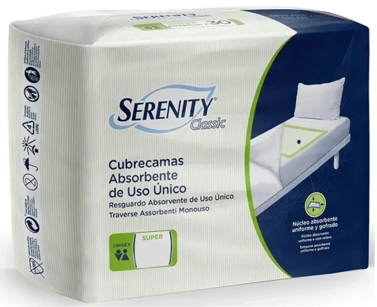 Serenity Classic Cubrecamas Absorbente 90x180cm 20 uds