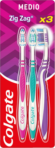 Colgate ZigZag Cepillo Medio 2+1 Gratis