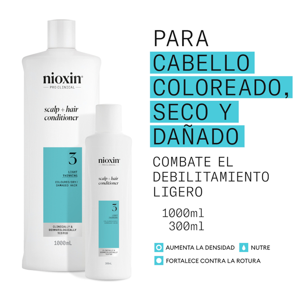 Nioxin 3 Acondicionador Cabello Teñido Debilitamiento Leve 1000 Ml