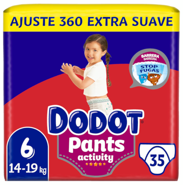 Dodot Pants Activity Extra Jumbo Pack Talla 6 (14-19 Kg) 35 Uds