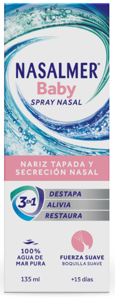 Nasalmer Baby Limpieza Nasal Suave Agua de Mar +15Días Spray 135 ml