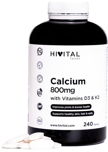 Hivital Calcio 800 mg con Vitamina D3 y K2 200 Comprimidos
