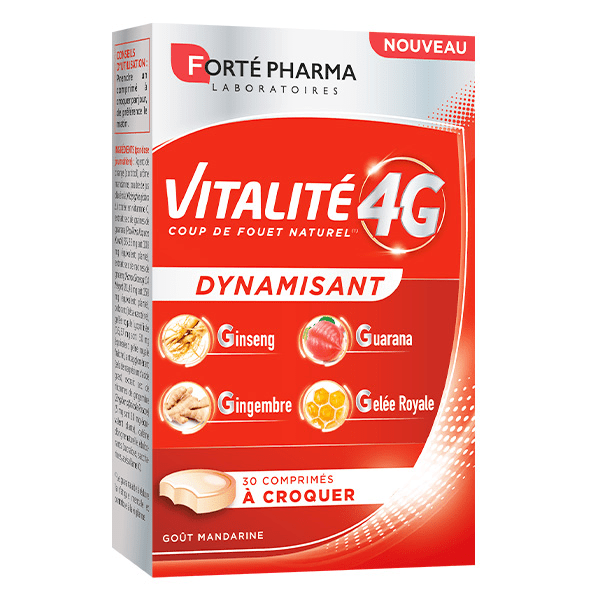 Vitalité 4G Dynamisant Energie 30 Comprimés à croquer Mandarine