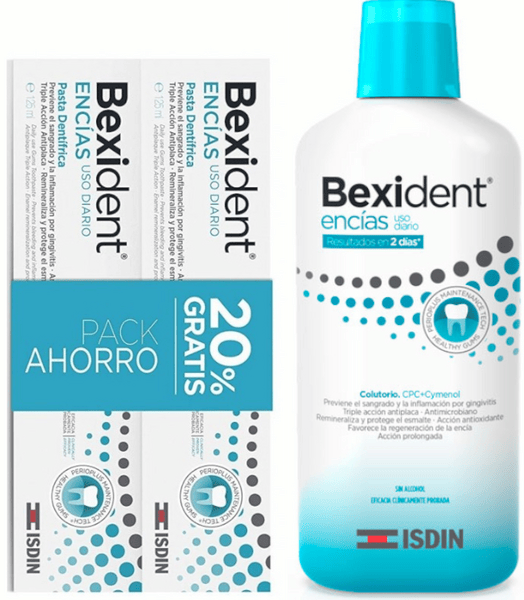 Bexident Pack Ahorrro Uso Diario Colutorio Encías 3x500 ml + Pasta 2x125 ml
