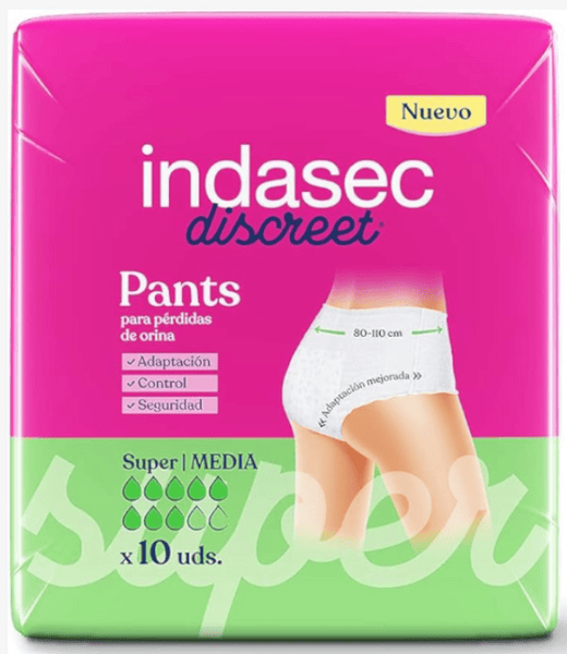 Indasec Pant Super Talla Media 10uds