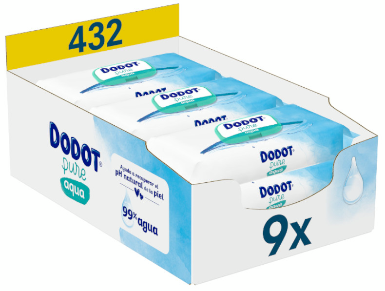 Dodot Toallitas Pure Aqua Plastic Free 9x48 Uds