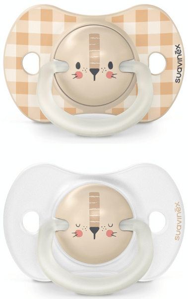 Suavinex Chupete Noche Tetina Fisiológica SX Pro Silicona Lion Beige 0-6m 2 uds