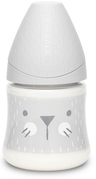 Suavinex Premium Biberón Tetina Silicona Redonda +0m Gris 150 ml