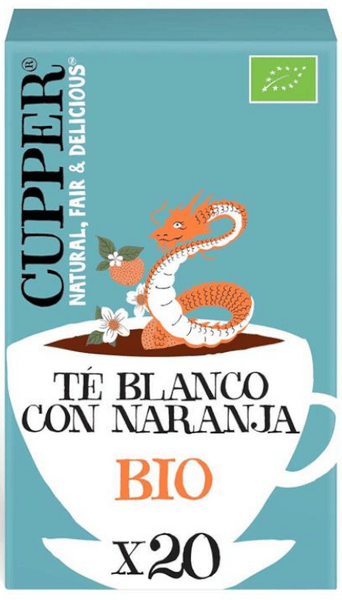 Cupper Blanco/Naranja Te Con Bio 20 Bolsitas Infusoras. - Imagen 2