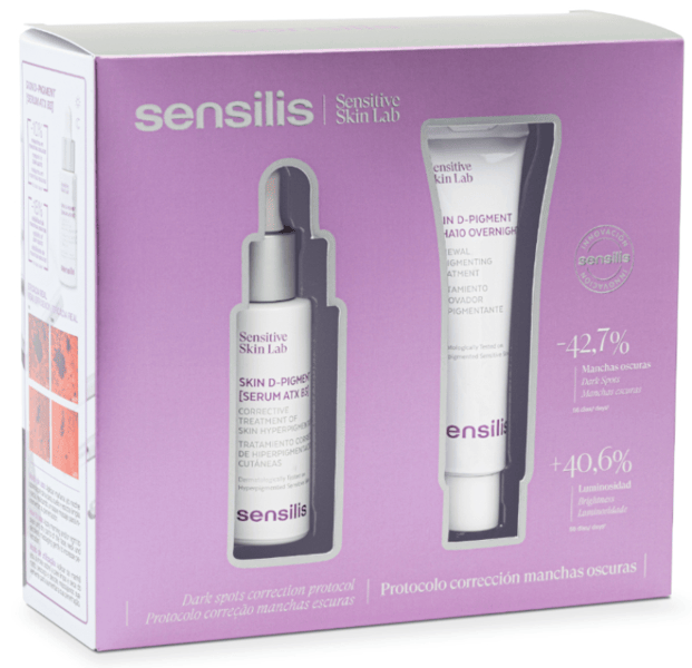 Sensilis Skin D-Pigment Sérum 30 ml + AHA10 Overnight 15 ml
