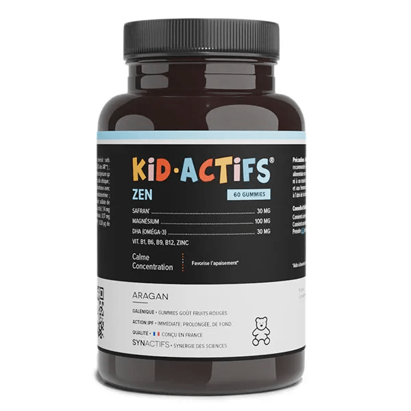 Aragan Kid- Actifs Zen Complément Enfants – Safran, Magnésium, DHA – 60 gummies 3