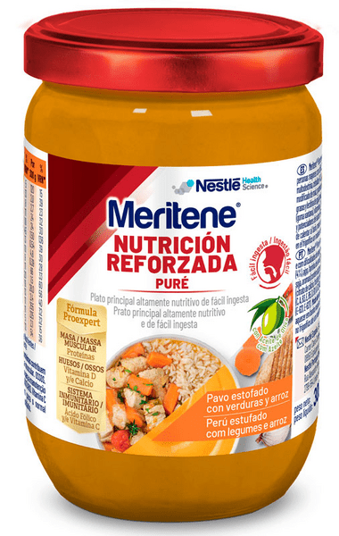 Meritene Nutrición Reforzada Puré Pavo Estofado Con Verduras Y Arroz 300 Gr
