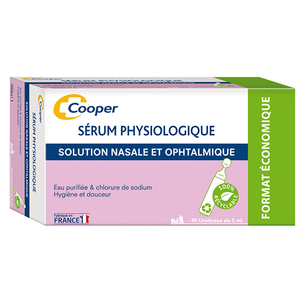 Sérum physiologique Lavage du nez et des yeux Hygiène 40 unidoses 3