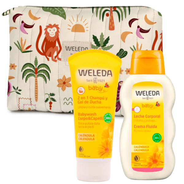 Weleda Baby Neceser Caléndula Champú Gel 200 ml + Leche Corporal 200 ml