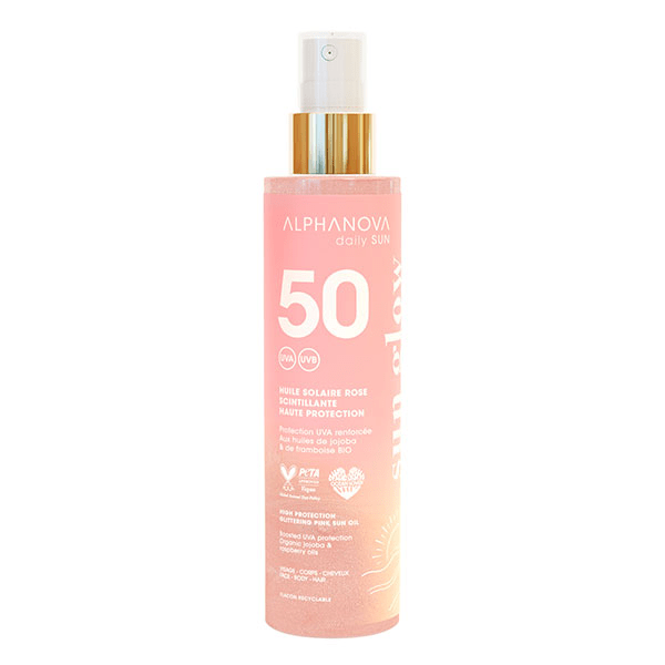 Daily Sun Huile solaire spf50 scintillante rose 125 ml 4