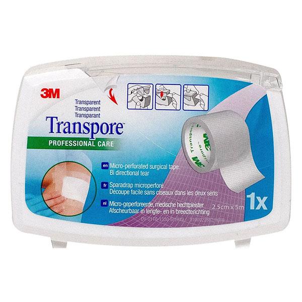 3M Transpore Sparadrap Microporeux Plastique 25mm x 5m 3