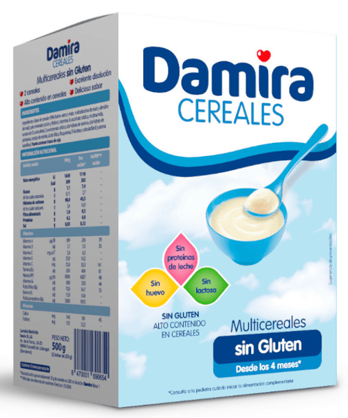 Damira Papilla Multicereales Sin Gluten FOS 4m+ 500 gr