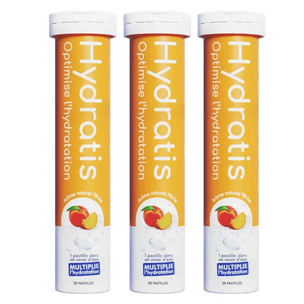 Boost l'Hydratation* Electrolyte et Oligoélément Gout Pêche Lot de 3 x 20 pastilles