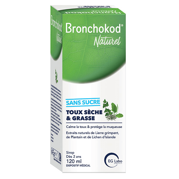 Toux sèche & grasse sans sucre - Goût pêche - Flacon 120 ML 2