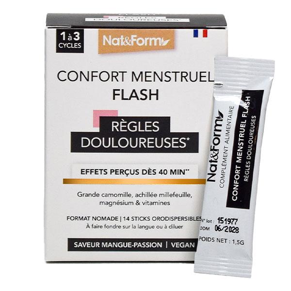Nat&Form premium Confort Menstruel Flash 14 sticks orodispersibles