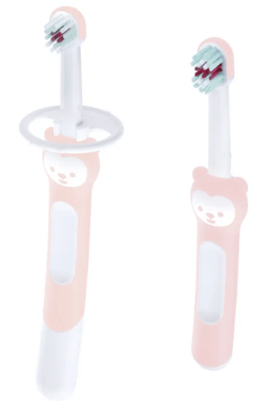 MAM Set Cepillos Dientes Aprendizaje Bebé con Adulto Rosa 2 uds