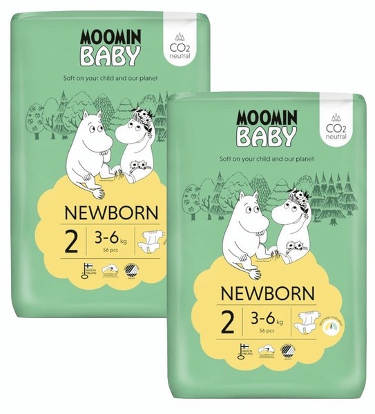 Moomin Baby Pañales Talla 2 (3-6 Kg) 2x56 uds