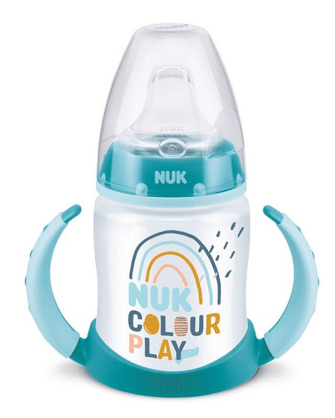 Nuk Biberón Entrena FC PP Colour Play 6-18m Silicona 150 ml Arco Iris Turquesa 1 ud