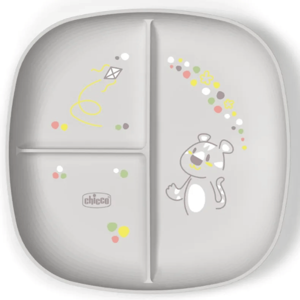 Chicco Gris Plato Con Compartimentos +12M